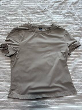 SHEIN Short-Sleeve Crewneck Tee - Taupe